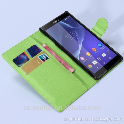 Factory direct sale for Sony Z3 back cover leather case